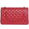 Timeless CHANEL red caviar leather bag