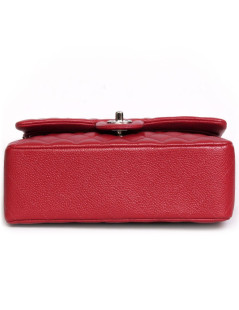 Timeless CHANEL red caviar leather bag