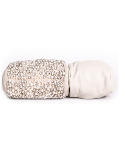 SONIA RYKIEL anniversary collection in White leather and pearls handbag