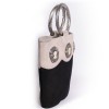 HERVÉ MASSON suede black and beige vintage bucket bag