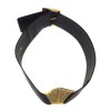 Ceinture CHANEL en cuir noir vintage 