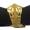 Ceinture CHANEL en cuir noir vintage 