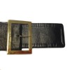 Ceinture CHANEL en cuir noir vintage 