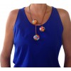 "Petit H" collier Hermes en cuir et foulards multicolores