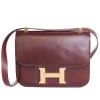 Sac Constance HERMES en cuir box rouge H Vintage