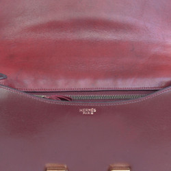 Sac Constance HERMES en cuir box rouge H Vintage