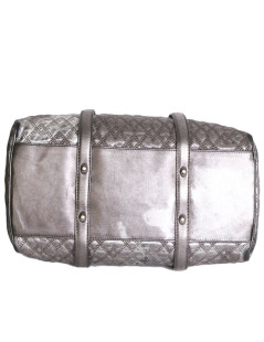 Bag bowling D & G DOLCE & GABBANA silver quilted leather