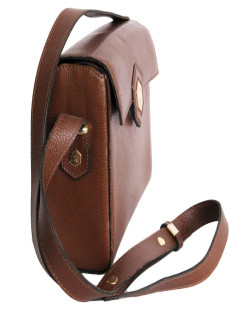 Bag besace REVILLON Brown grained leather