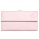 Portefeuille CHANEL en cuir grainé rose 