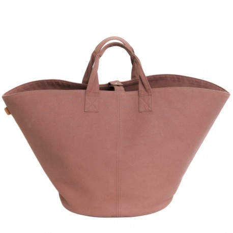 sac cabas HERMES en toile marron