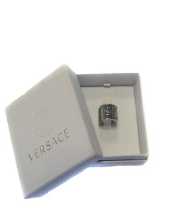 VERSACE unisex ring in palladium-plated brass metal size 60