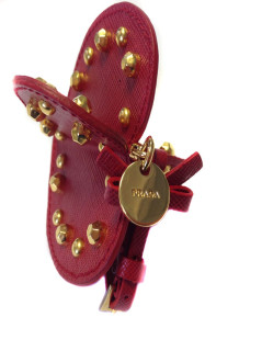 "Christmas Trick" PRADA red leather bag jewel