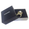 Ring pale golden CHANEL with Pearly bead T53