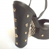 Sandals platform "Fence" CHANEL T39.5 black box set with Golden nails