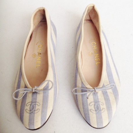 Chanel hotsell canvas flats