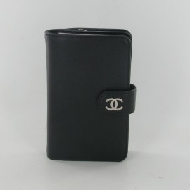 Portefeuille cuir noir CHANEL