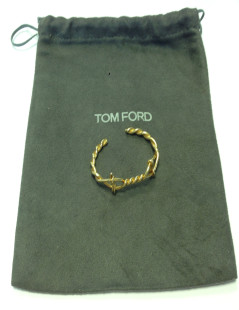 bracelet "twisted" TOM FORD taille S en métal doré torsadé