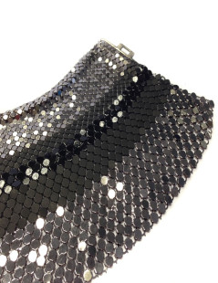 LAURA B mesh bracelet in black and silver