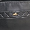 Blue quilted leather CHANEL tote bag Navy vintage GM