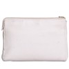 Pochette zippée CHANEL en cuir grainé blanche