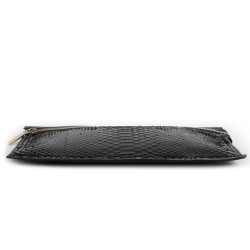 Pochette  VICTORIA BECKHAM en cuir de buffle et python noir GM