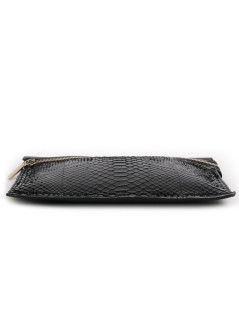 Pochette  VICTORIA BECKHAM en cuir de buffle et python noir GM