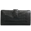 Portefeuille "Muse" YVES SAINT LAURENT en crocodile noir