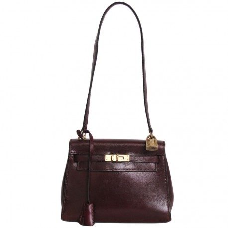 Mini Kelly HERMES en box bordeaux Vintage