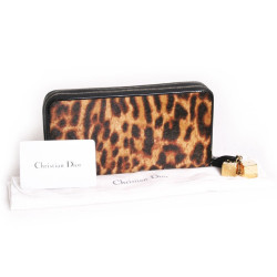 Portefeuille DIOR poulain façon leopard