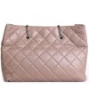 CHANEL Tote Leather aged beige pink quilted bag