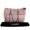 CHANEL Tote Leather aged beige pink quilted bag