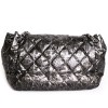 Black and grey canvas two-tone CHANEL jumbo bag