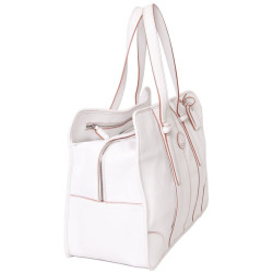 Sac Lancel " Grand Hotel " en cuir blanc