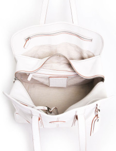 Sac Lancel " Grand Hotel " en cuir blanc