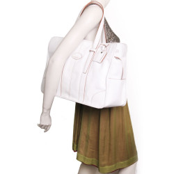 Sac Lancel " Grand Hotel " en cuir blanc