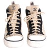 CHANEL T 37 ochre and Black Suede sneakers