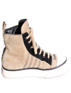 CHANEL T 37 ochre and Black Suede sneakers