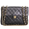 Sac CHANEL jumbo vintage cuir matelassé noir