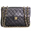 CHANEL jumbo vintage black quilted leather bag