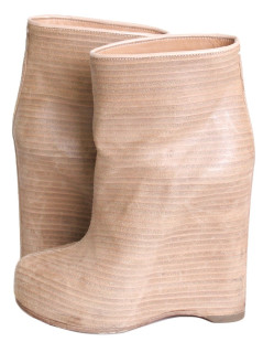 T38 MAISON MARTIN MARGIELA beige wedges boots