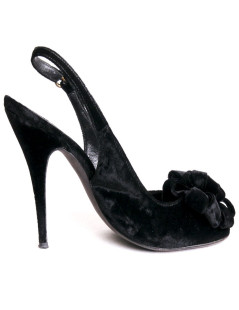 GIAMBATTISTA VALLI t38.5 silk velvet black heels