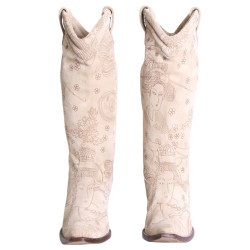 Bottines Galliano T 36 veau velour beige et marron