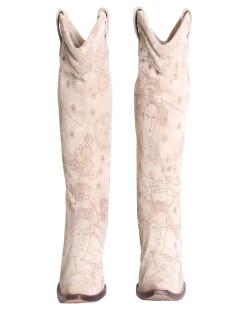 JOHN GALLIANO T 36 clear off white suede boots