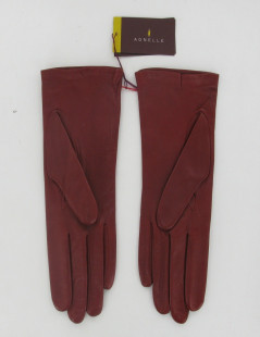 Gants cuir rouge AGNELLE