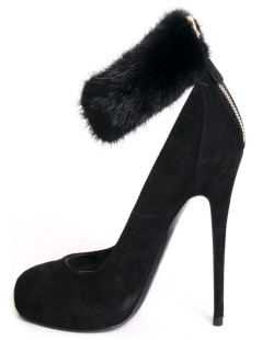 ALEXANDER MCQUEEN T 38 pumps suede black and mink