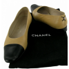 CHANEL T36 two-tone leather ballerinas