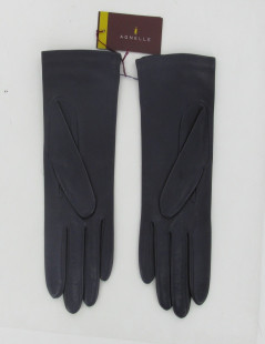 Gants cuir prune AGNELLE