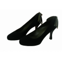 HERMES pumps 35.5 T Black Suede & node