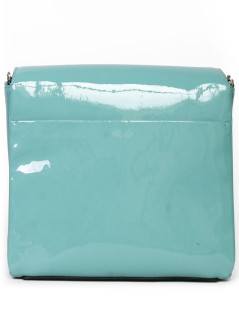 Varenne of LANCEL turquoise patent leather bag