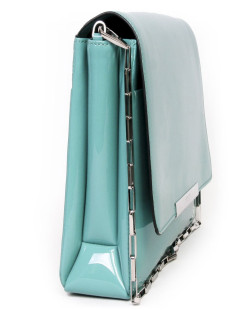 Sac Varenne de LANCEL  cuir verni turquoise